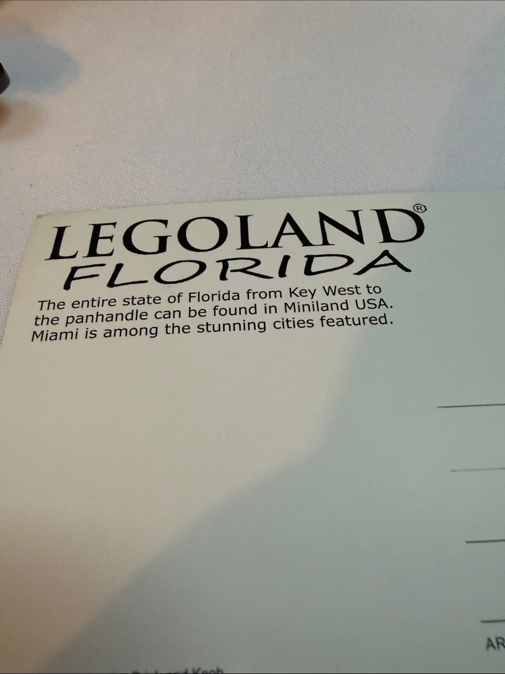 Vintage LEGOLAND Park postcards. Set of 6 unused. Great vintage condition.